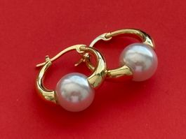 Luxus Elegante Ohrstecker  Kunstperlen Farbe: Gold