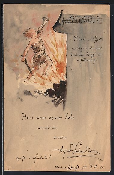 Ansichtskarten: Handgemalt sign. Arpad Schmidhammer: Sie – Gebraucht aus Berlin von bartko-reher
