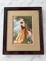 Tableau baroque vintage dame / Barock Bild gerahmt