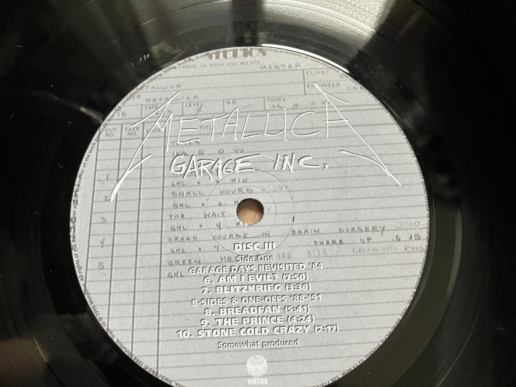 Vinyles: Metallica – D'occasion à Aarwangen par Jukebox3 9
