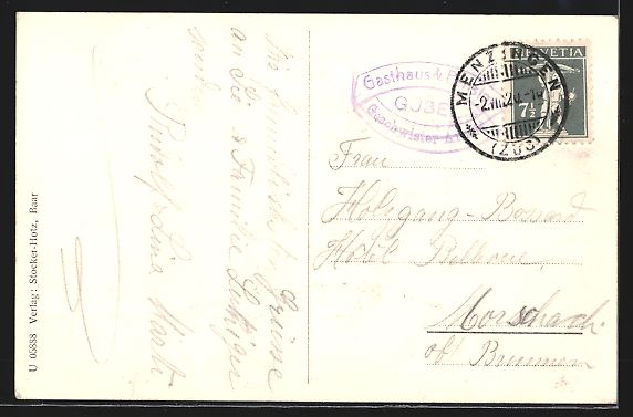 Cartoline postali: Menzingen, Restaurant und Pension Gubel- – Usato da Berlin venduto da bartko-reher 1
