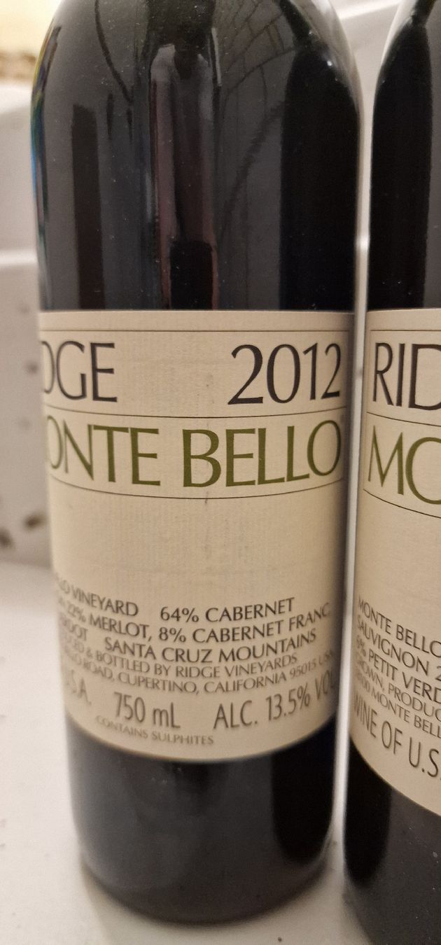 Wein: 3x Ridge Monte Bello 2012  – Neu (gemäss Beschreibung) aus Unterstammheim von BurgundyPassion 4