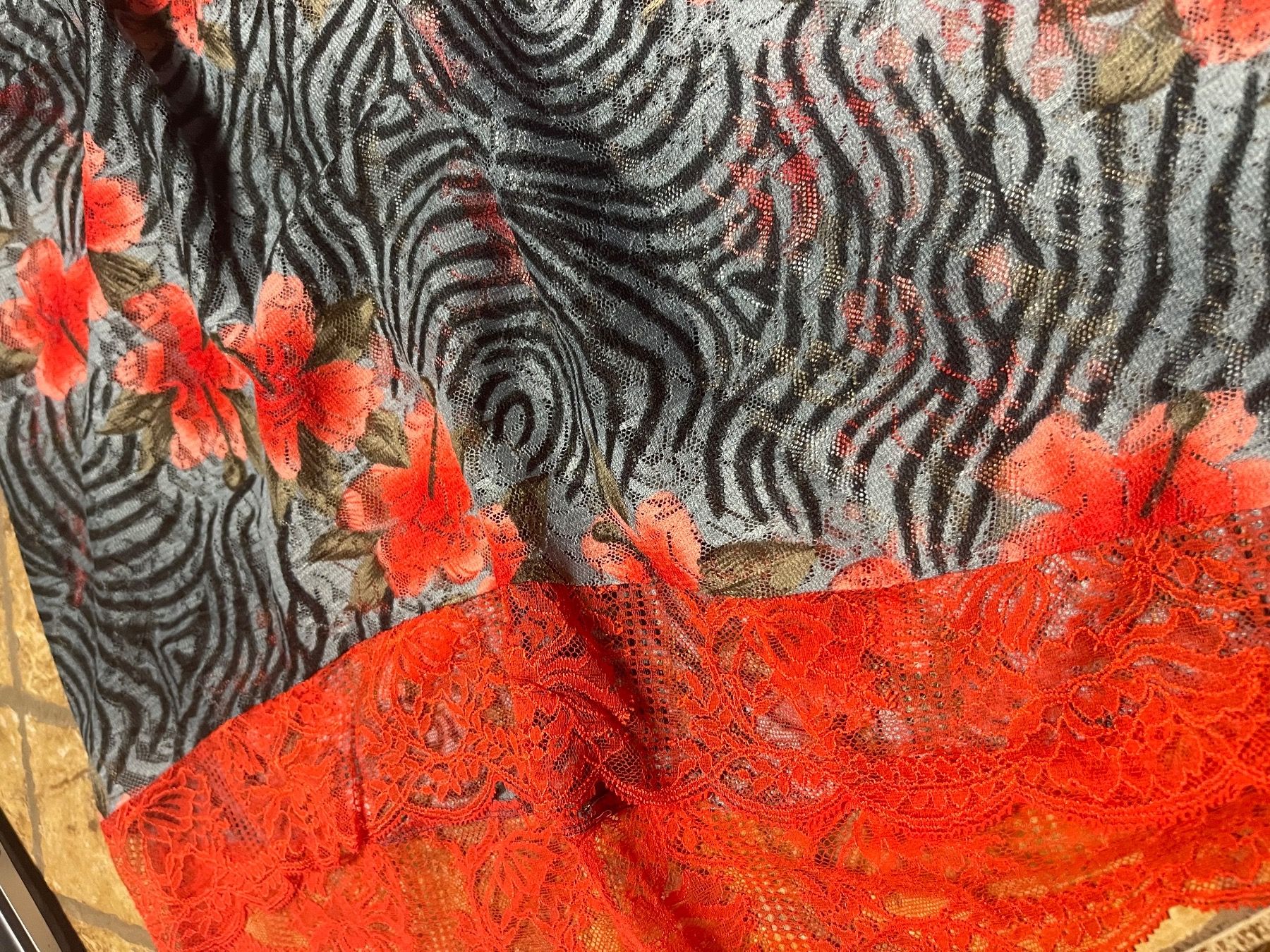 Negligees & Pigiami: Trasparente Abito da notte- printe zebra, decorato bel pizzo – Nuovo (secondo la descrizione) da Gordevio venduto da LanaZimm 4