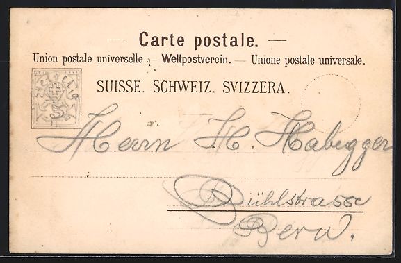 Ansichtskarten: Litho Bern, Berner Oberland mit Gemsen,  – Gebraucht aus Berlin von bartko-reher 1