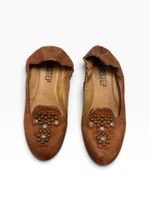 A.S.98 Ballerina 36 aus Leder braun mit Nieten cognac