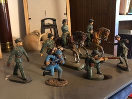 emsemble 7 soldats suisse don 2 cavaliers année environ 1960