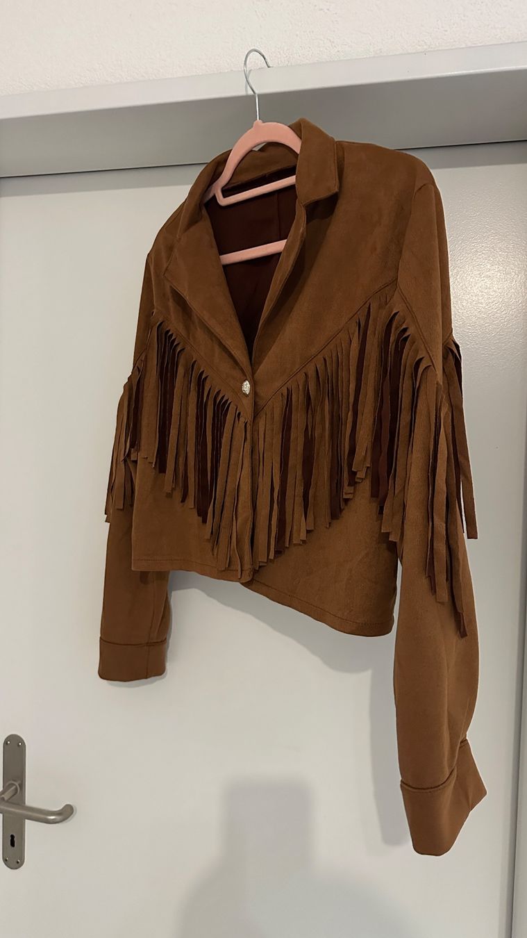 Vestes: Braune Cowboyjacke mit Fransen – Neuf (Voir description) à Chur par sivik