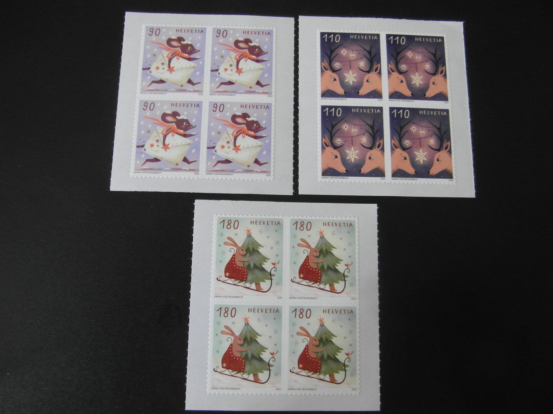 Alle Briefmarken: Serie Weihnachtsmarken 2022  **  4er Blocks   postfrisch – Neu (gemäss Beschreibung) aus Niederrohrdorf von leni29