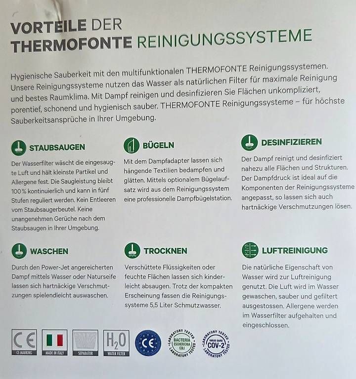 Aspirapolveri & Accessori: Reinigungssystem THERMOFONTE – Nuovo e nell'imballaggio originale da Bonaduz venduto da Topfirst 1