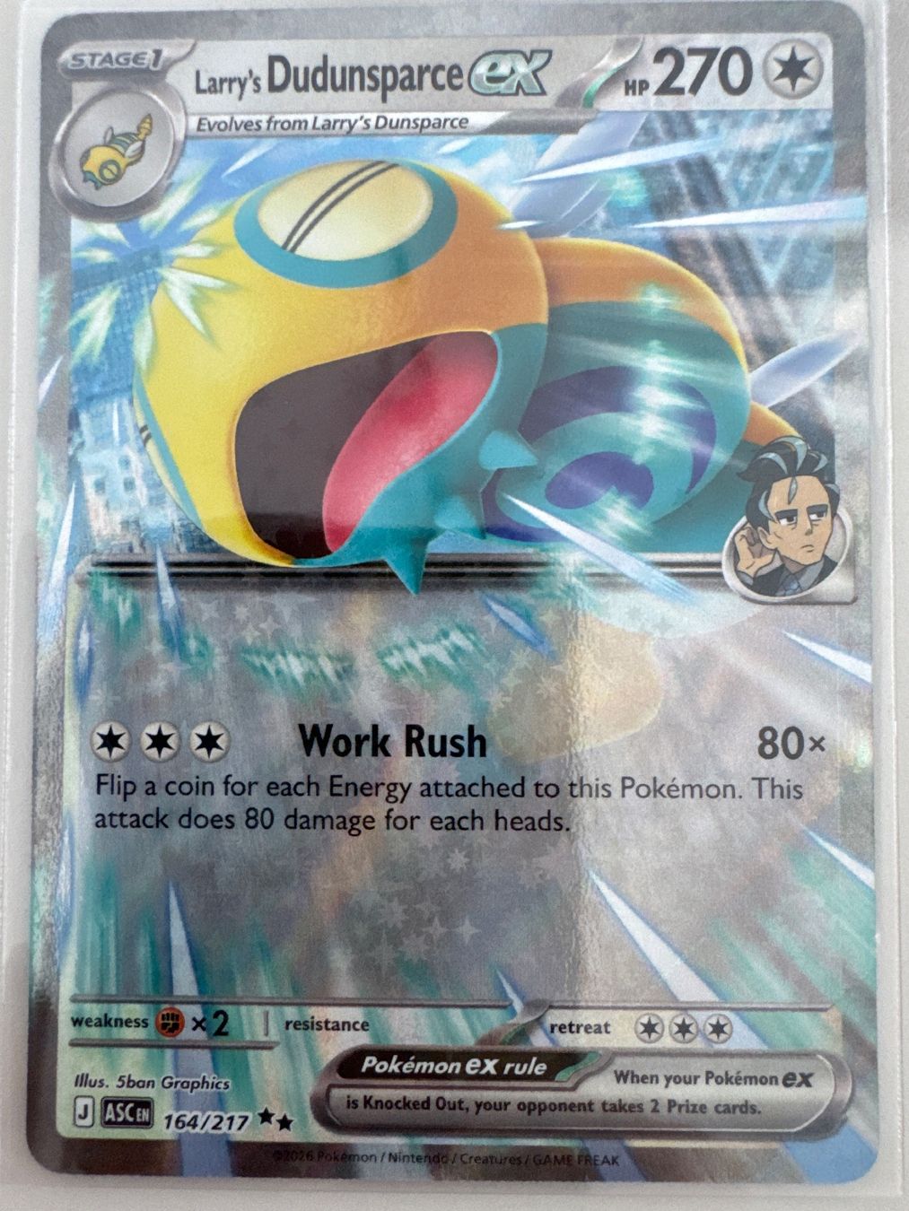 Pokémon Carte collezionabili: Larry's Dudunsparce ex ASC164 EN - Ascended Heroes – Nuovo (secondo la descrizione) da Wil SG venduto da Prof.Eich
