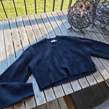 🐸 CLAUDIE PIERLOT PULLOVER T3 / M-L DUNKELBLAU