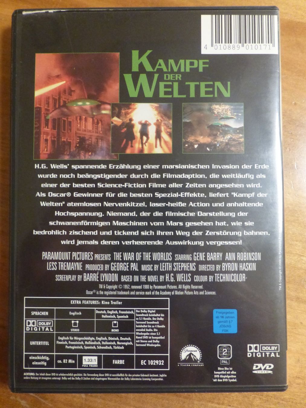 Tutti i DVDs: Kampf der Welten H.G. Wells Sci-Fi DVD – Usato da Zumikon venduto da psisound 1