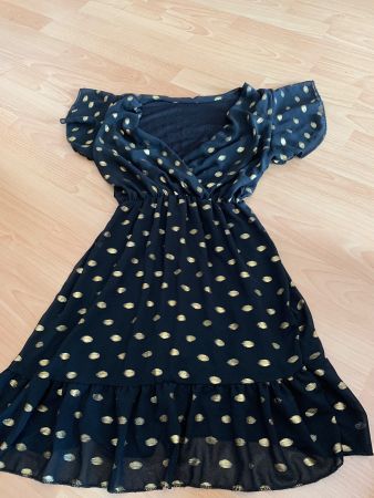 Jolie robe d’été à pois dorés 34-36 ou xs-s