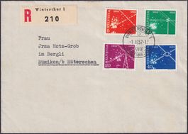 1952, Nr.309-312 auf seltenem Orts-FDC von Winterthur K:80.-