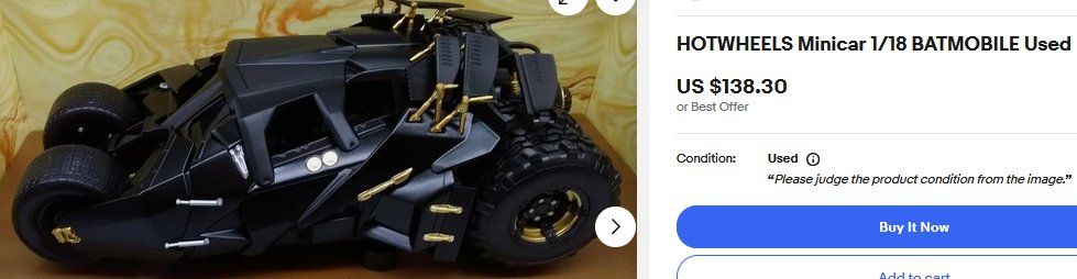 Hot Wheels Modellini d'auto: Hot Wheels Minicar 118 Batmobile – Usato da Collonges venduto da arashee 5