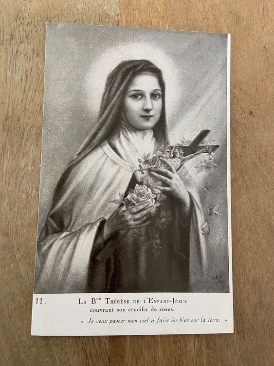 Karte Heilige Thérèse von Lisieux Kreuz Rosen Enfant Jesus (Gebraucht ...