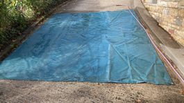 Abdeckplane grün, 3x4m, mit Ösen, guter Zustand