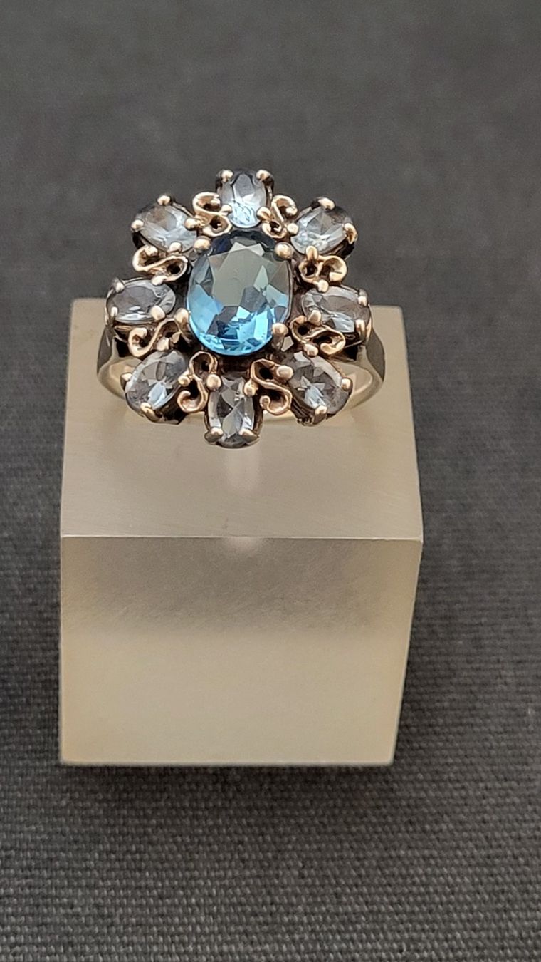Ringe: Silberring 925 Hellblauen Steinen – Gebraucht aus Basel von spinne02
