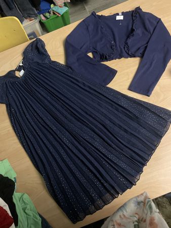 Süsses C&A Plisse Sommerkleid mit Bolero Festlich Gr.128