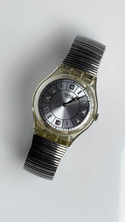 Swatch Uhr mit Metallarmband, Vintage 1