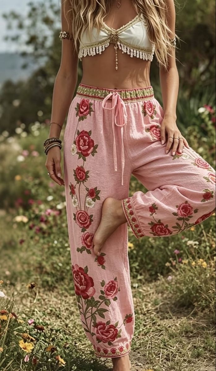 Pantaloni: Harems Hose rosa Blumenmuster Grösse S/M Neu – Nuovo (secondo la descrizione) da Salenstein venduto da Silly...0 1
