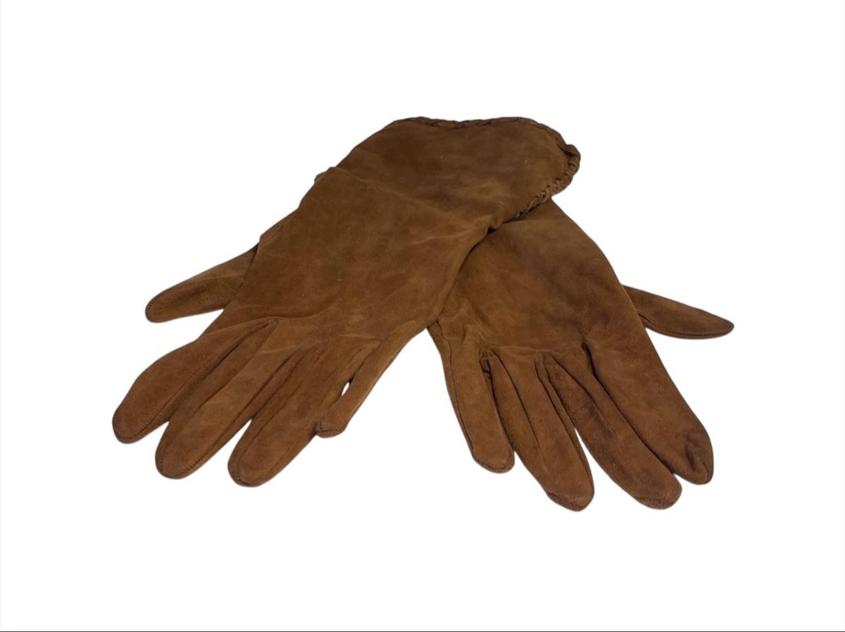 Guanti & manicotti: Vecchi Damen Handschuhe mit Innenfutter aus Seide, braun – Usato da Luzern venduto da woti-shop 1