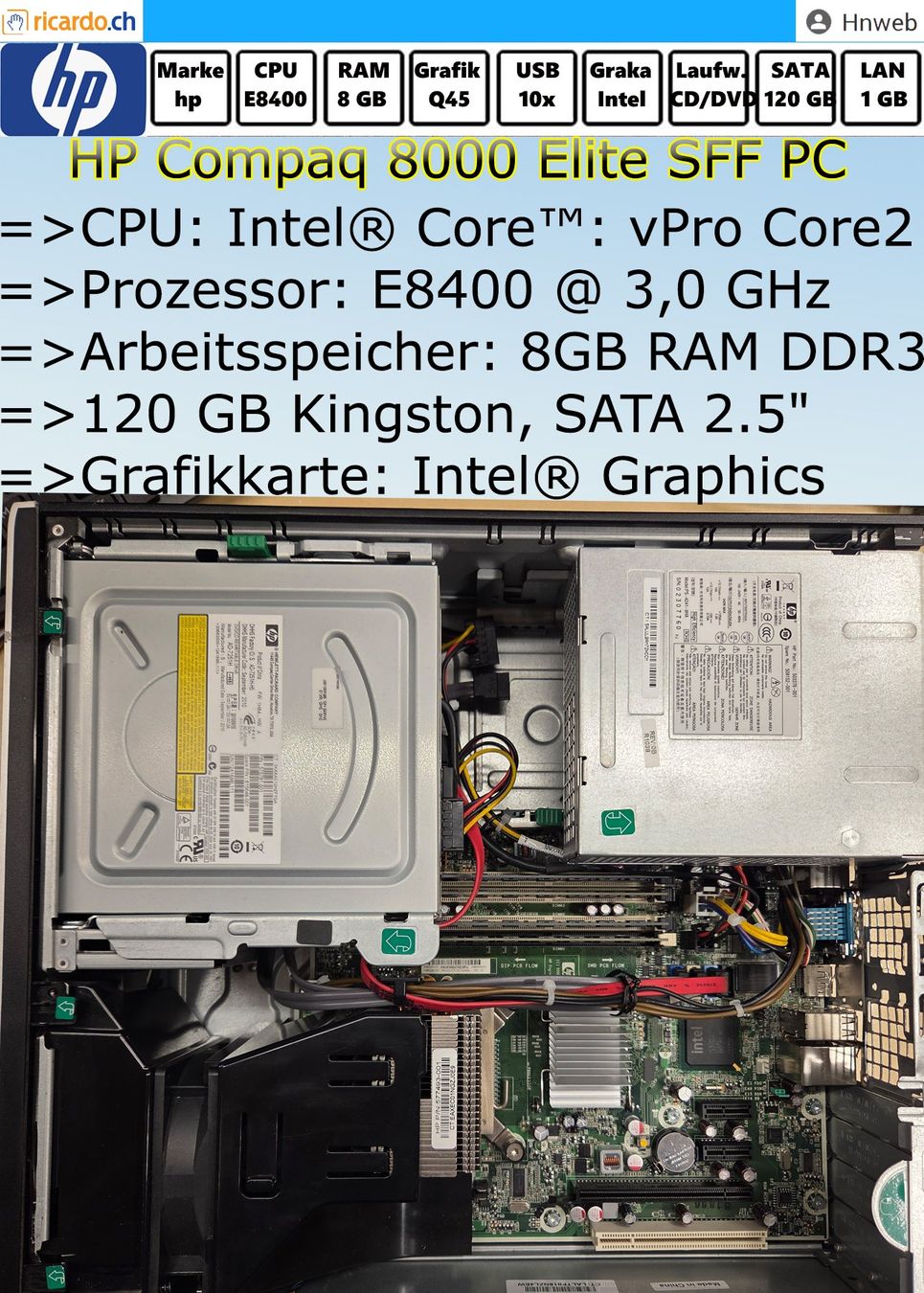 Hewlett Packard PCs: PC HP Compaq 8000 Elite SFF PC – D'occasion à Kaisten par Hnweb 4