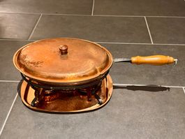 Stöckli Kupferpfanne, Flambierpfanne, Fischpfanne / Set