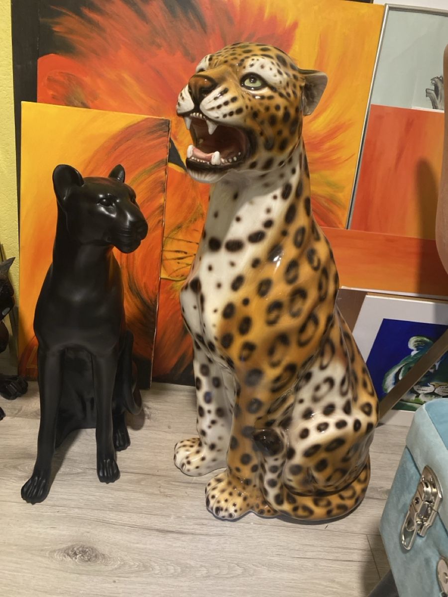 Figuren: antiker Porzellan Gepard – Gebraucht aus Wolfwil von ISAsShop 2