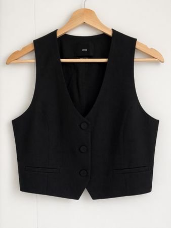 Schwarze MNG Weste, Grösse 38 elegant für den Herbst!