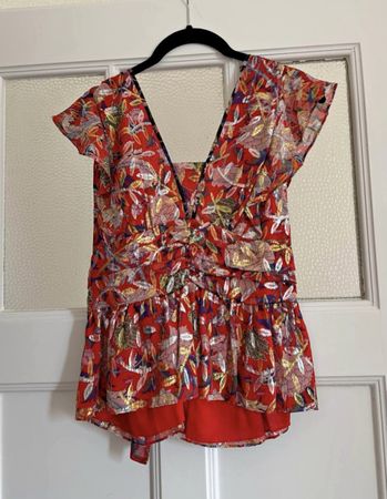 Ba&sh Floral Print Top, Size 3, Stunning Summer Look!