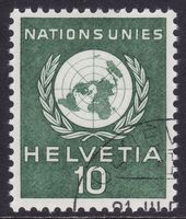 Dienstmarke ONU SBK-Nr. 23 (UNO-Signet 1955) gestempelt