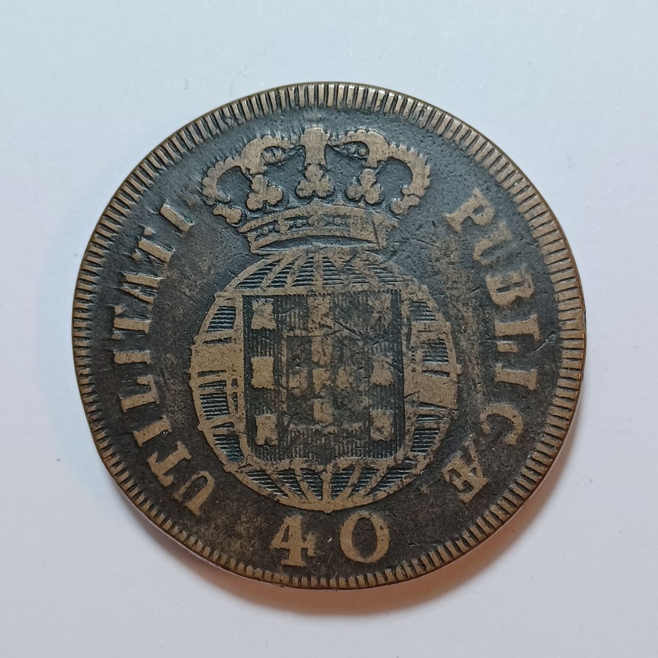 Alle Münzen: 40 Reis 1820 Portugal – Gebraucht aus Pfäffikon ZH von Welt_Muenzen 1
