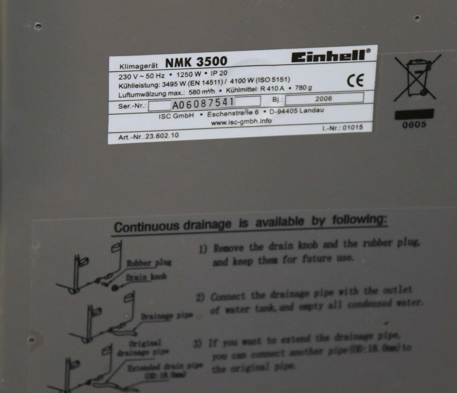 Climatiseurs: Klimagerät Einhell NMK 3500 neu – Neuf avec emballage d'origine à Richterswil par hpb_cdw6 6