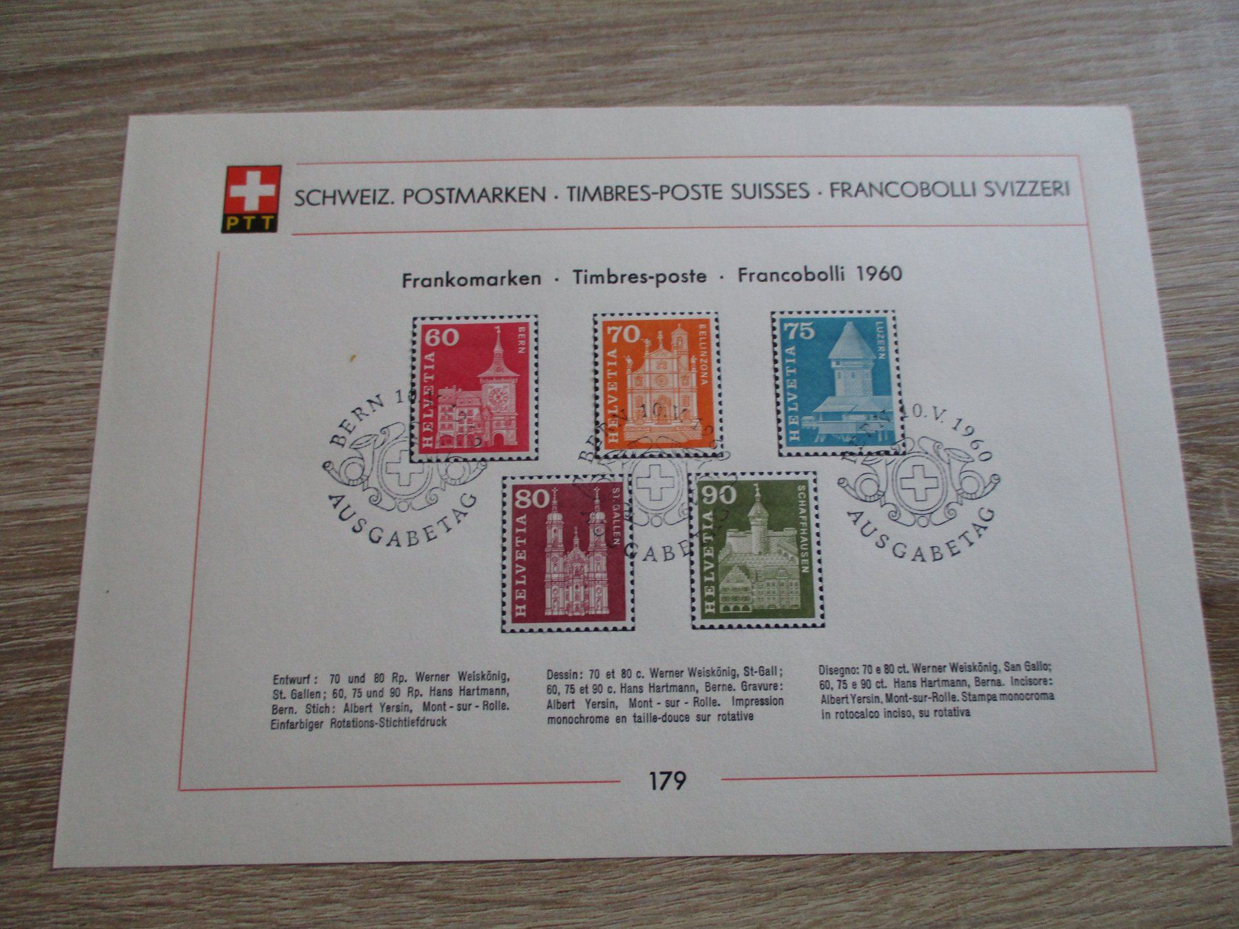 Alle Briefmarken: Feuille de collection n° 177 - 180  250.-- – Gebraucht aus Boécourt von Denteles66 2
