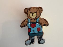 Mini Magnet Teddy Bär, Teddybär aus Holz, 4.2 x 3.5 cm