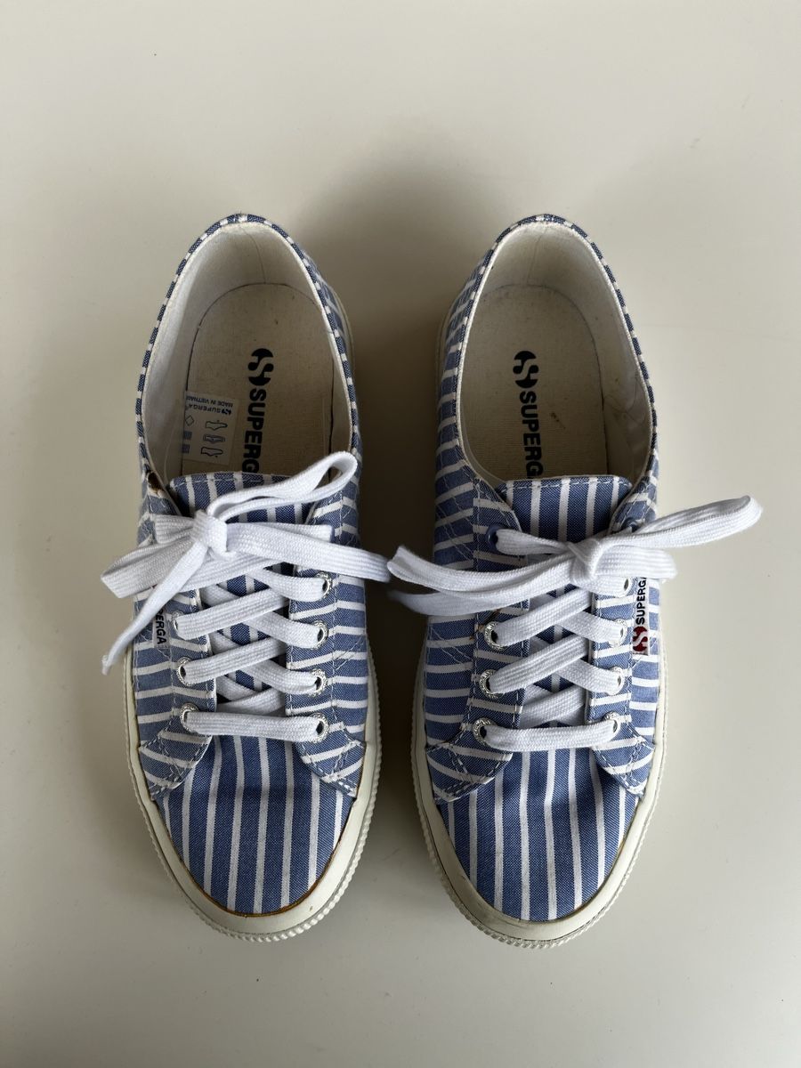 Superga Scarpe da donna: Superga Sneaker blau/weiss gestreift Grösse 37 – Usato da Olten venduto da hahnice99
