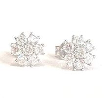 0.81ct. Stern-Ohrstecker, Weissgold, 14 Diamanten, LP 2.150