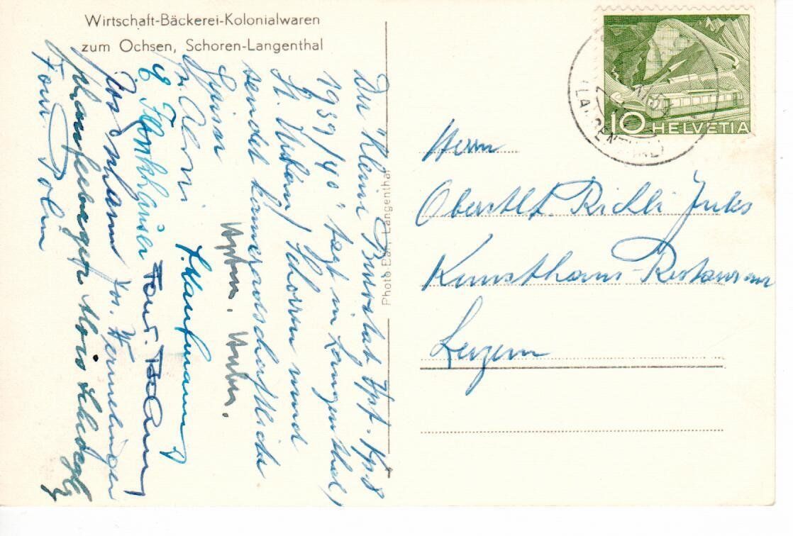 Cartoline postali: Wirtschaft zum Ochsen, Schoren Langenthal – Usato da Wolhusen venduto da Curver9 1