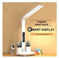LED-Tischlampe Uhr über Büro 2 Köpfe 180° drehbar faltbar