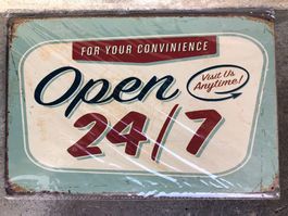 Open 24/7 offen laden shop Restaurant Öffnungszeiten