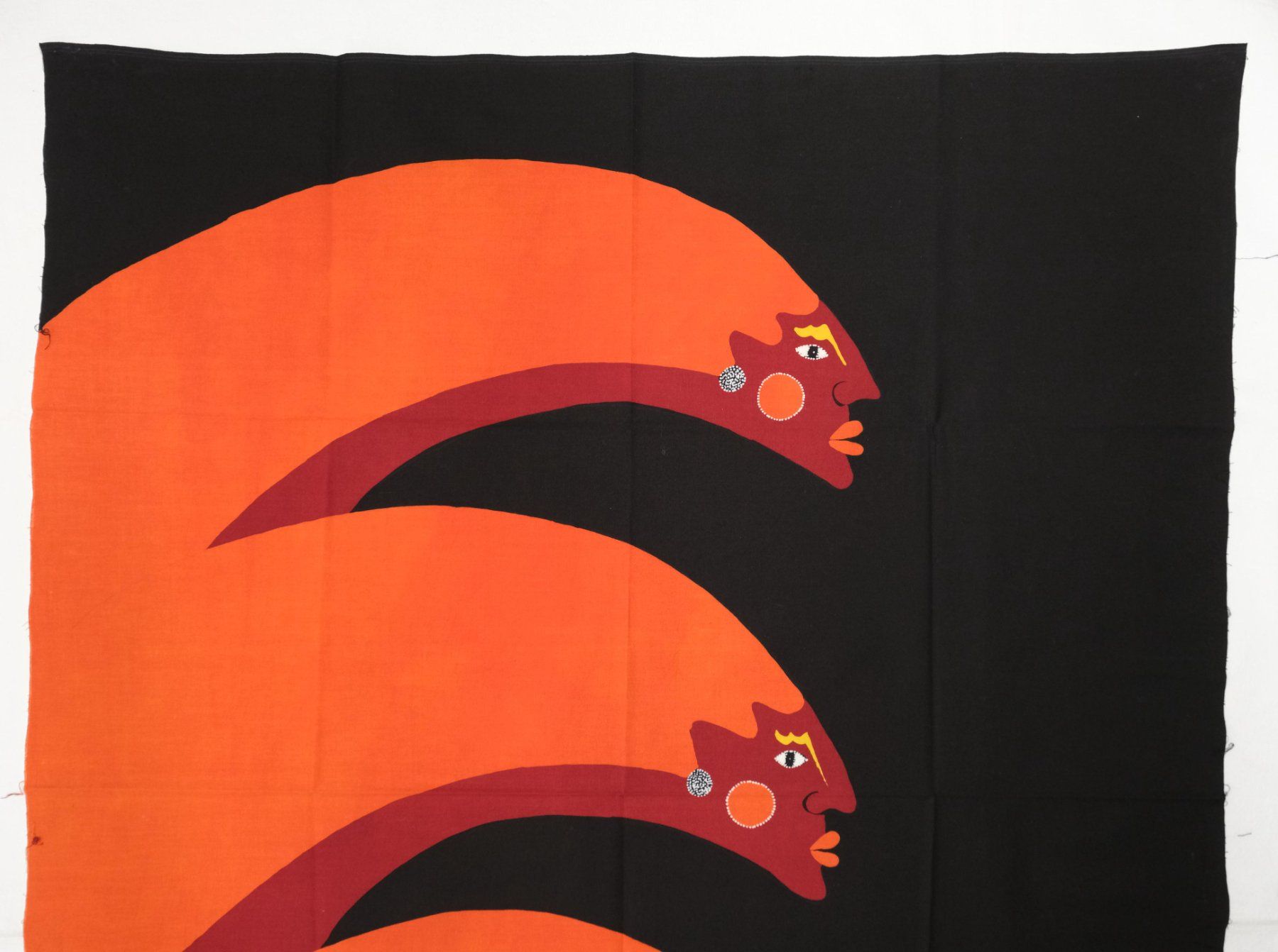 Poster & Bilder: Ethno Batik Stoff-Bild Faces Indonesien 75x90cm – Neu (gemäss Beschreibung) aus Zürich von Masala-Oase 2
