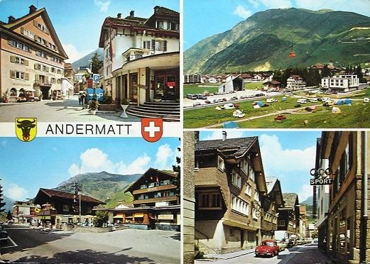 Ansichtskarten: ANDERMATT Hotel Löwen, Luftseilbahn, Auto, Camping – Gebraucht aus Jona von philajona