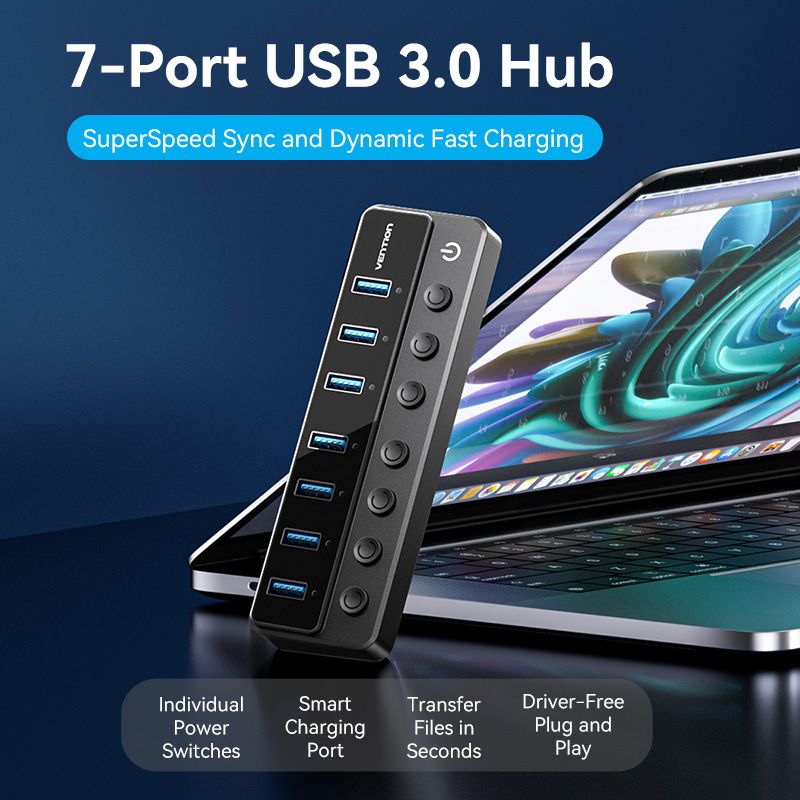 Hub & Switch: 8 in 1 USB 3.0 Port hub – Nuovo e nell'imballaggio originale da Dietlikon venduto da Salesmax 1