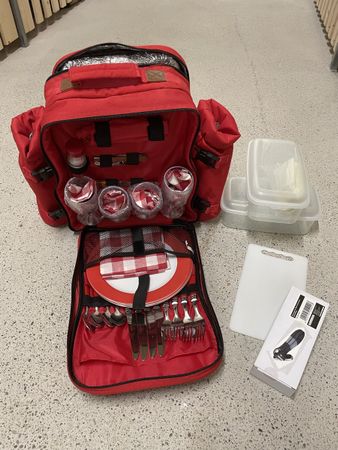 Picknick Rucksack f. 4 Pers. komplett mit Zubehör