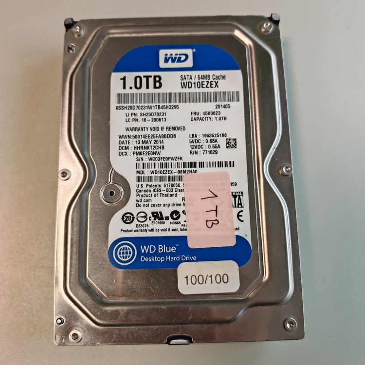 WD Blue 1TB HDD – 100 % Zustand, leise & zuverlässig (Gebraucht) in ...
