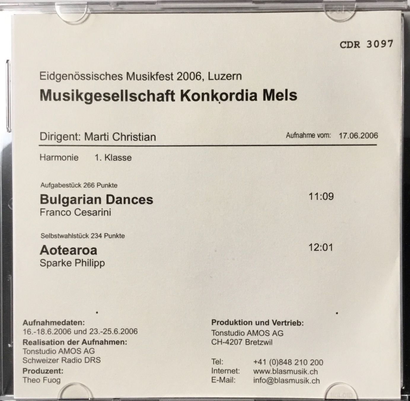 CD: (CD) Musikgesellschaft Konkordia Mels – Usato da Serneus venduto da kowalsky1 2