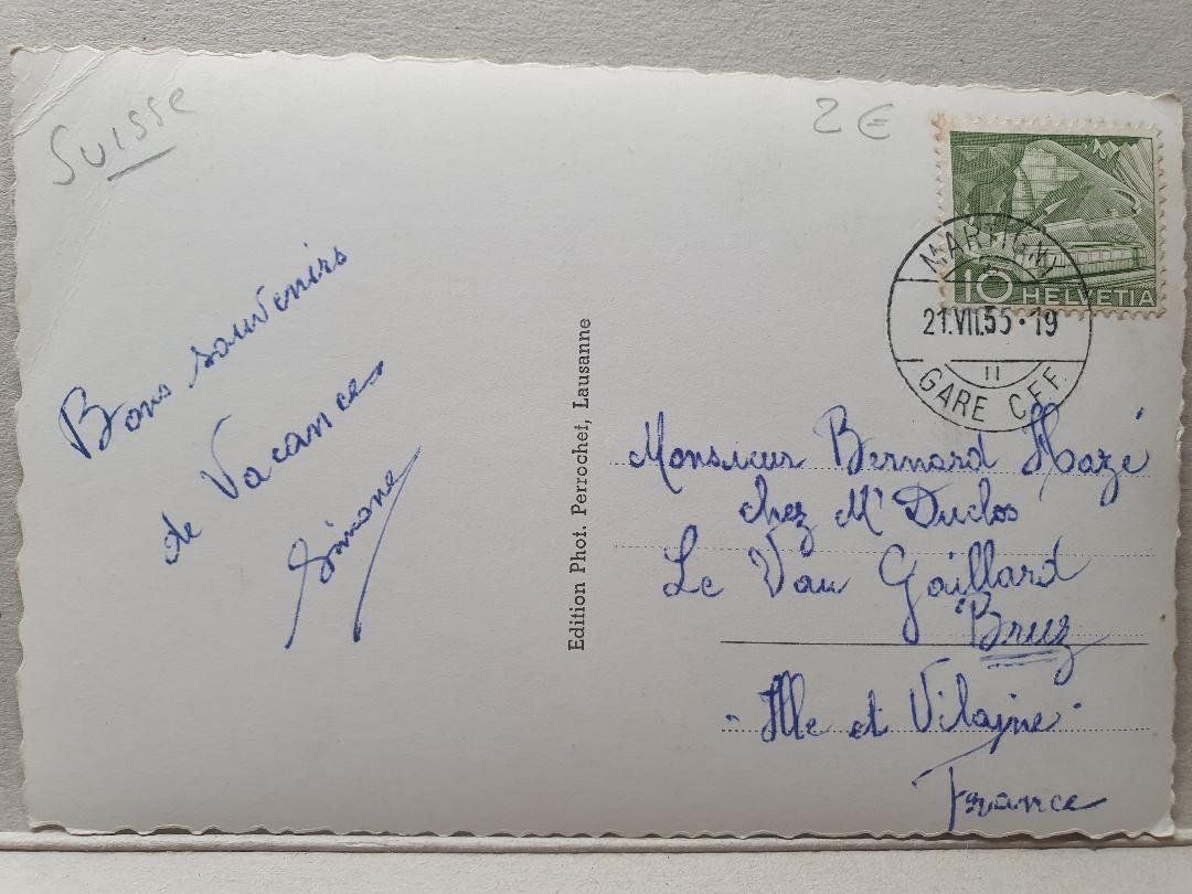 Ansichtskarten: LE CHÂTELARD  -  1955 – Gebraucht aus Delémont von Domdom1 1