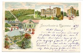 Souvenir de Bienne / Biel (BE) Macolin - Hotel - Litho  1899