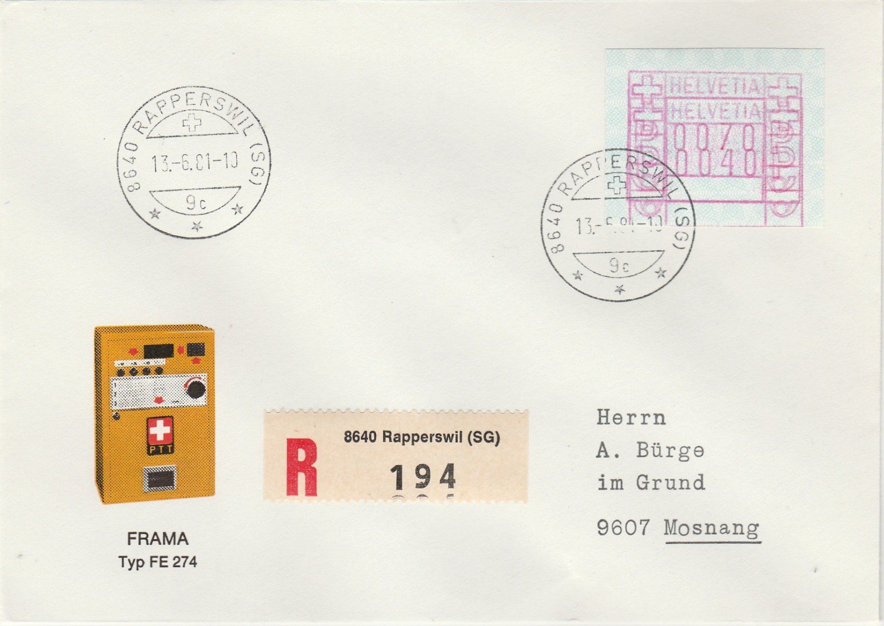 Tutti i francobolli: Nr. 4 FDC 1100.- – Usato da Oberglatt ZH venduto da Wiedmi6